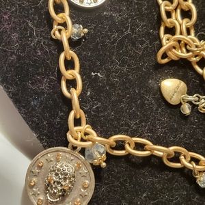 Betsey Johnson Star  Gazer Skull Coin necklace.